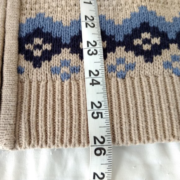 NORTHCREST Cardigan Sweater Women's M 10-12 Fair Isle Full Zip Ribbed‎ Accent - Picture 10 of 10